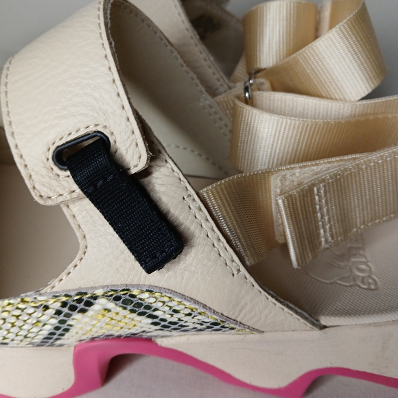 Sorel Sport Sandals Cream Pink Platform Snake Print Women’s 12 - Picture 6 of 10